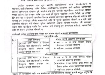 दुर्गाभगवती गाउँपलिका द्वारा तालीम कार्यक्रममा सहभीगता सम्वन्धी   आवेदन दिने बारे सूचना प्राकशित गारिएको छ।